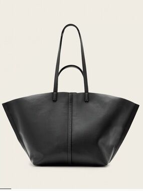 All Saints Black Pebbled Leather Phoenix Desserto Tote. NWOT